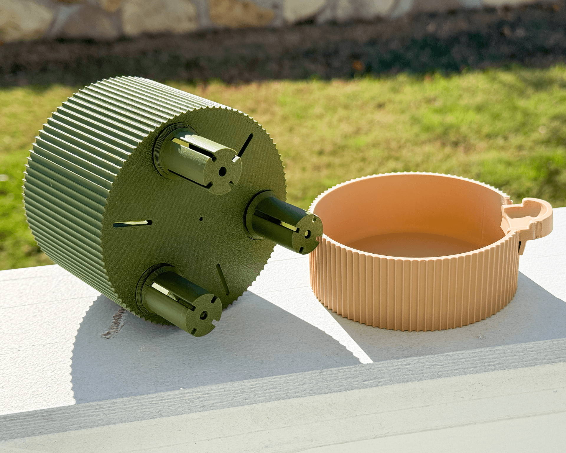 Cache-pot Auto-arrosant Nervuré