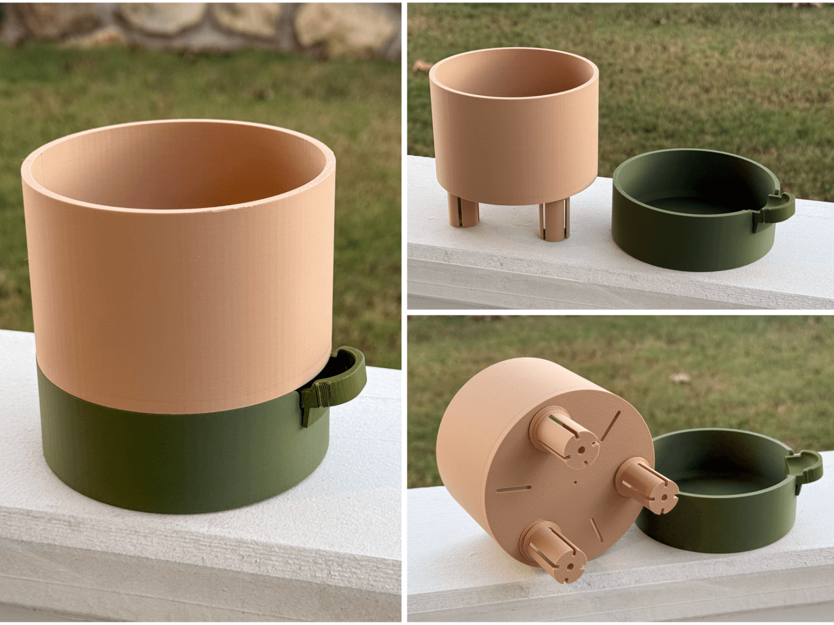 Cache-pot Auto-arrosant Rond