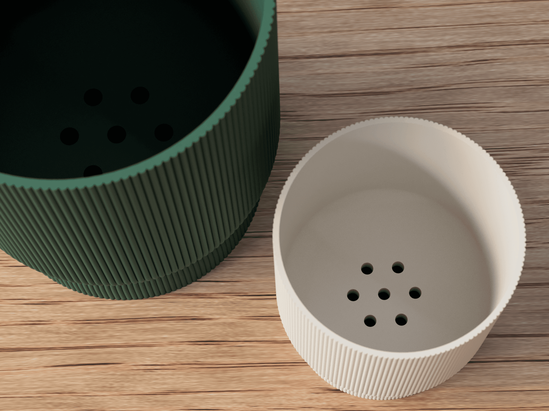 Cache-pot avec Soucoupe Clipsable