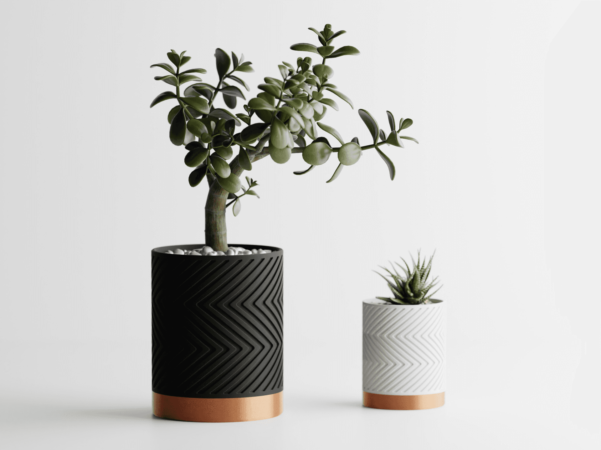 Cache-pot Zigzag Bicolore