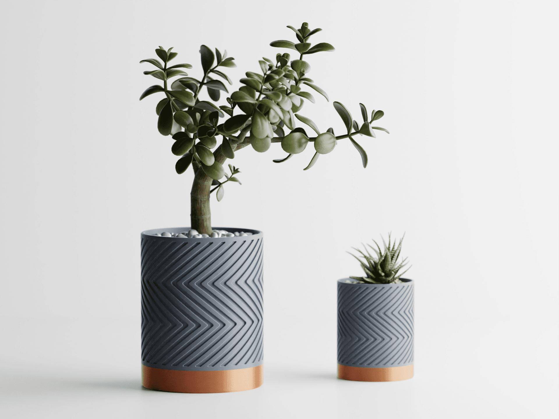 Cache-pot Zigzag Bicolore