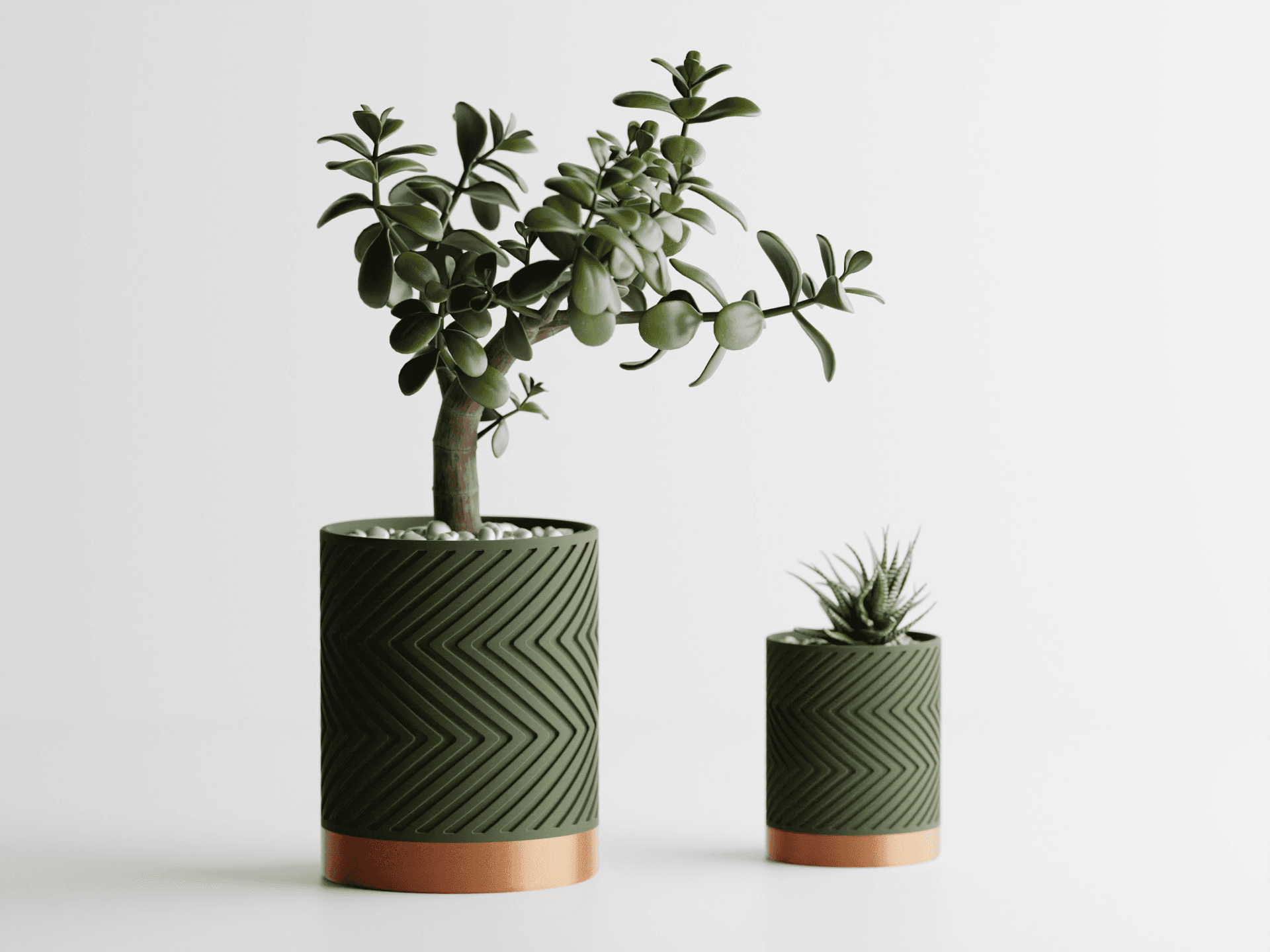 Cache-pot Zigzag Bicolore